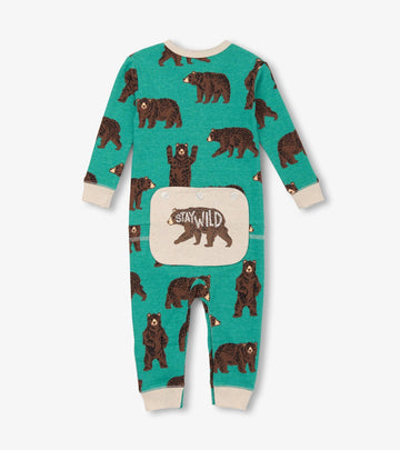 Little Blue House Brown Bear Baby Union Suit